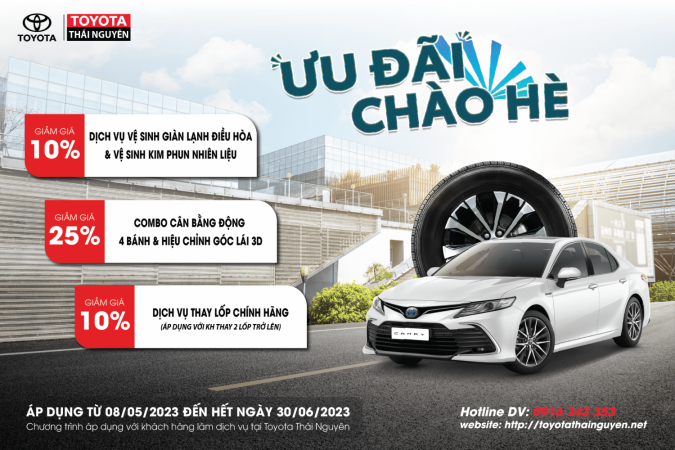 Toyota Thái Nguyên - Ưu đãi dịch vụ chào hè