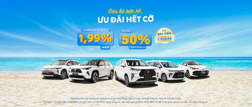 "Đón Hè Rực Rỡ - Ưu Đãi Hết Cỡ" cùng Toyota Thái Nguyên